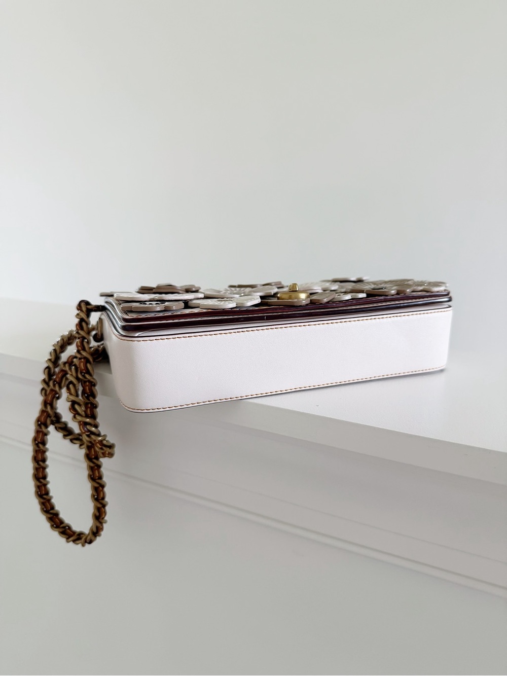 COACH 1941 Dinky 24 Linked Tea Rose Chalk Ivory Leather Crossbody – Rare - Picture 4 of 7